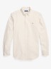 Custom fit Oxford overhemd met streepprint - Classic Camel White / Camel