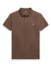 Custom slim fit polo met stretch - Bruin