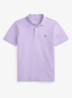 Custom slim fit polo met stretch - Powder Purple / Lichtpaars