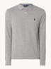 Custom Slim fit polo van piqué katoen met lange mouw - Canterbury Heather / Grijs
