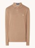 Custom Slim fit polo van piqué katoen met lange mouw - Grey Cloud Heather/C8135