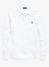 Custom Slim fit polo van piqué katoen met lange mouw - White / Wit