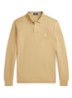 Custom Slim fit polo van piqué katoen met lange mouw - Cafe Tan/C8176-3X17