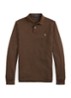 Custom Slim fit polo van piqué katoen met lange mouw - Nutmeg Brown Heather/C8526-47X3