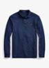 Custom Slim fit polo van piqué katoen met lange mouw - Newport Navy / Donkerblauw