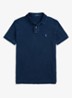 Custom slim fit polo van piqué katoen met logo - Dark Indigo / Donkerblauw