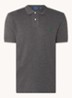 Custom slim fit polo van piqué katoen - Lichtgrijs