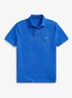 Custom slim fit polo van piqué katoen - New Iris Blue / Blauw