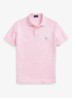 Custom slim fit polo van piqué katoen - Carmel Pink / Lichtroze