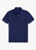 Custom slim fit polo van piqué katoen - Newport Navy / Blauw