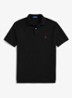Custom slim fit polo van piqué katoen - Polo Black/C3870