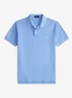 Custom slim fit polo van piqué katoen - Bristol Blue - Blauw