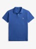 Custom slim fit polo van piqué katoen - Dusty Azure/Cream PP-ZYC / Blauw