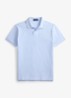 Custom slim fit polo van piqué katoen - Pebble Blue / Blauw