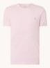 Custom slim fit T-shirt met logoborduring - Garden Pink / Roze