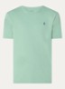 Custom slim fit T-shirt met logoborduring - Faded Mint / Mint
