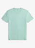 Custom slim fit T-shirt met logoborduring - Celadon/C7109-ZYV9
