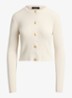 Fijngebreid vest met ribstructuur - Creme