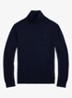 Fijngebreide coltrui van wol met logoborduring - Hunter Navy / Donkerblauw