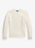 Fijngebreide pullover in alpaca wolblend met logoborduring - Cream Tonal / Creme