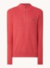 Fijngebreide pullover met halve rits en logoborduring - Nantucket Red Heather / Rood