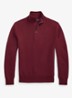 Fijngebreide pullover met halve rits en logoborduring - Red Wine / Wijnrood