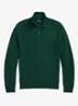 Fijngebreide pullover met halve rits en logoborduring - Groen