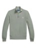 Fijngebreide pullover met halve rits en logoborduring - Fern Green Heather / Groen