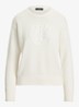 Fijngebreide pullover met logoborduring - Wit