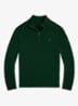 Fijngebreide pullover van wol met halve rits - Moss Agate / Donkergroen