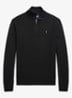 Fijngebreide pullover van wol met halve rits - Zwart