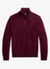 Fijngebreide pullover van wol met halve rits - Aged Wine Heather / Wijnrood
