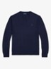 Fijngebreide pullover van wol met V-hals - Hunter Navy / Donkerblauw