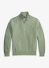 Fijngebreide trui met halve rits en logoborduring - Fern Green Heather / Groen