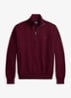 Fijngebreide trui met halve rits en logoborduring - Merlot Wine Heather / Rood