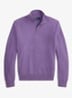 Fijngebreide trui met halve rits en logoborduring - Light Coronet Purple Heather / Lichtpaars