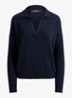 Fijngebreide trui met kraag - Lauren Navy / Blauw