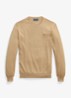 Fijngebreide trui met logoborduring - Jicama Brown Heather / Beige