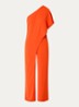 Georgette jumpsuit met blote schouder - Oranjerood
