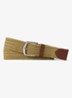 Gevlochten riem met detail van leer - Timber Brown