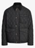 Gewatteerd jack met quilt patroon en corduroy kraag - Polo Black / Zwart