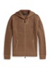 Grofgebreid vest in wolblend met logoborduring - Brown Sugar Melange / Bruin