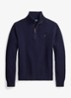 Grofgebreide trui in wolblend met halve rits - Hunter Navy / Donkerblauw