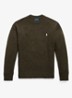 Grofgebreide trui in wolblend met logo - Olive Brown Marl / Bruin