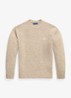 Grofgebreide trui in wolblend met logo - Oatmeal Marl / Beige
