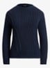 Grofgebreide trui met ingebreid patroon - Shadow Navy / Donkerblauw