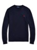 Grofgebreide trui met logoborduring - Patterned - Navy / donkerblauw