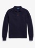 Grofgebreide trui van wol met halve rits - Hunter Navy / Donkerblauw