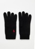 Handschoenen van wol met logoborduring - Zwart