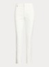 High waist slim fit cropped pantalon met steekzakken - Wit